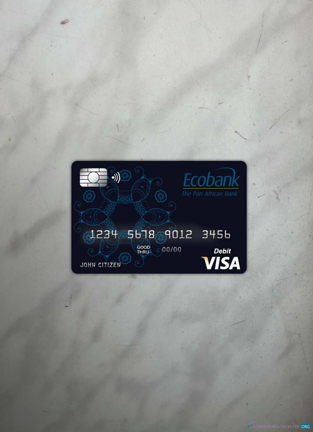Download Benin Ecobank visa card photolook front Photoshop template